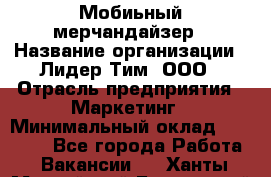 Мобиьный мерчандайзер › Название организации ­ Лидер Тим, ООО › Отрасль предприятия ­ Маркетинг › Минимальный оклад ­ 23 000 - Все города Работа » Вакансии   . Ханты-Мансийский,Белоярский г.